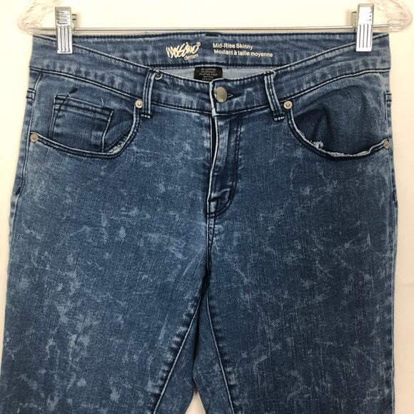 Mossimo Mid-Rise Skinny Tie-Dye Distressed Jeans 8/29 - Picture 2 of 12